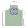 Sage Green Mandala Apron - Hand Drawn Art All Over Prints - Blululi