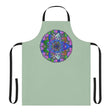 Sage Green Mandala Apron - Hand Drawn Art All Over Prints - Blululi