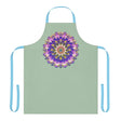 Sage Green Mandala Apron - Hand Drawn Art All Over Prints - Blululi