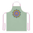 Sage Green Mandala Apron - Hand Drawn Art All Over Prints - Blululi