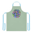 Sage Green Mandala Apron - Hand Drawn Art All Over Prints - Blululi