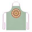 Sage Green Mandala Apron - Hand Drawn Art All Over Prints - Blululi