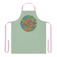 Sage Green Mandala Apron - Hand Drawn Art All Over Prints - Blululi