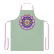 Sage Green Mandala Apron - Hand Drawn Art All Over Prints - Blululi