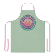Sage Green Mandala Apron - Hand Drawn Art All Over Prints - Blululi