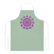 Sage Green Mandala Apron - Hand Drawn Art All Over Prints - Blululi