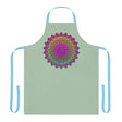 Sage Green Mandala Apron - Hand Drawn Art All Over Prints - Blululi