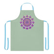 Sage Green Mandala Apron - Hand Drawn Art All Over Prints - Blululi
