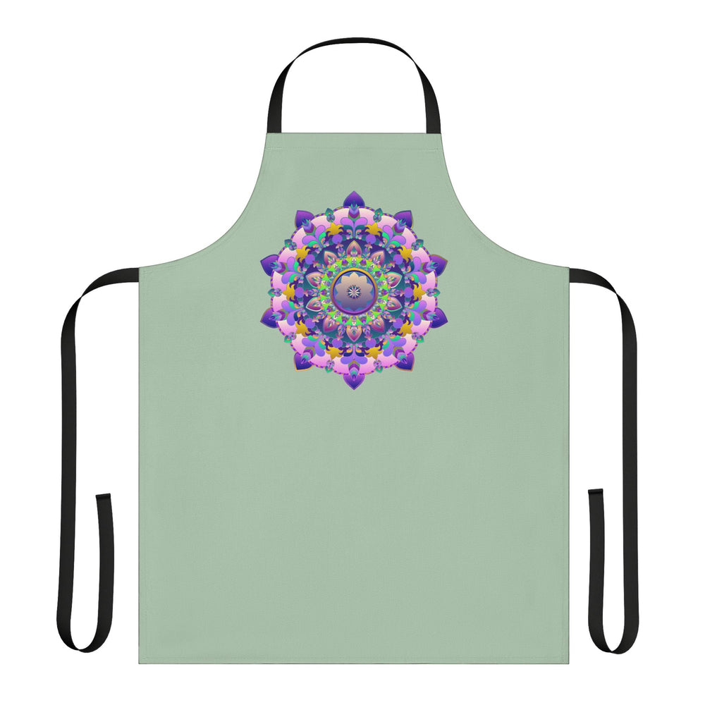 Sage Green Mandala Apron - Hand - Drawn Art All Over Prints - Blululi