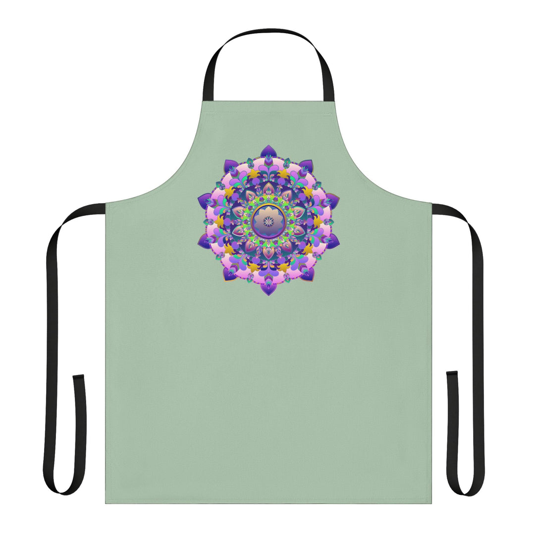 Sage Green Mandala Apron - Hand - Drawn Art All Over Prints - Blululi