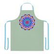 Sage Green Mandala Apron - Hand Drawn Art All Over Prints - Blululi