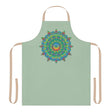 Sage Green Mandala Apron - Hand Drawn Art All Over Prints - Blululi