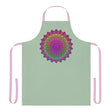 Sage Green Mandala Apron - Hand Drawn Art All Over Prints - Blululi