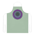 Sage Green Mandala Apron - Hand Drawn Art All Over Prints - Blululi