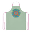 Sage Green Mandala Apron - Hand - Drawn Art All Over Prints - Blululi