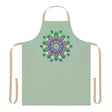 Sage Green Mandala Apron - Hand Drawn Art All Over Prints - Blululi