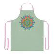 Sage Green Mandala Apron - Hand Drawn Art All Over Prints - Blululi