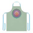 Sage Green Mandala Apron - Hand Drawn Art All Over Prints - Blululi
