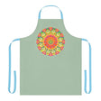 Sage Green Mandala Apron - Hand - Drawn Art All Over Prints - Blululi