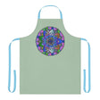 Sage Green Mandala Apron - Hand Drawn Art All Over Prints - Blululi