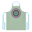 Sage Green Mandala Apron - Hand Drawn Art All Over Prints - Blululi