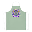 Sage Green Mandala Apron - Hand - Drawn Art All Over Prints - Blululi