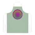 Sage Green Mandala Apron - Hand Drawn Art All Over Prints - Blululi