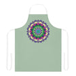 Sage Green Mandala Apron - Hand Drawn Art All Over Prints - Blululi