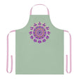 Sage Green Mandala Apron - Hand Drawn Art All Over Prints - Blululi