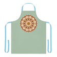 Sage Green Mandala Apron - Hand Drawn Art All Over Prints - Blululi