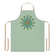 Sage Green Mandala Apron - Hand Drawn Art All Over Prints - Blululi