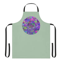 Sage Green Mandala Apron - Intricate Art All Over Prints - Blululi
