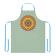 Sage Green Mandala Apron - Intricate Art All Over Prints - Blululi
