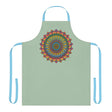 Sage Green Mandala Apron - Intricate Hand - Drawn Art All Over Prints - Blululi