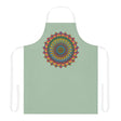 Sage Green Mandala Apron - Intricate Hand - Drawn Art All Over Prints - Blululi