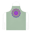 Sage Green Mandala Apron - Kitchen Art All Over Prints - Blululi