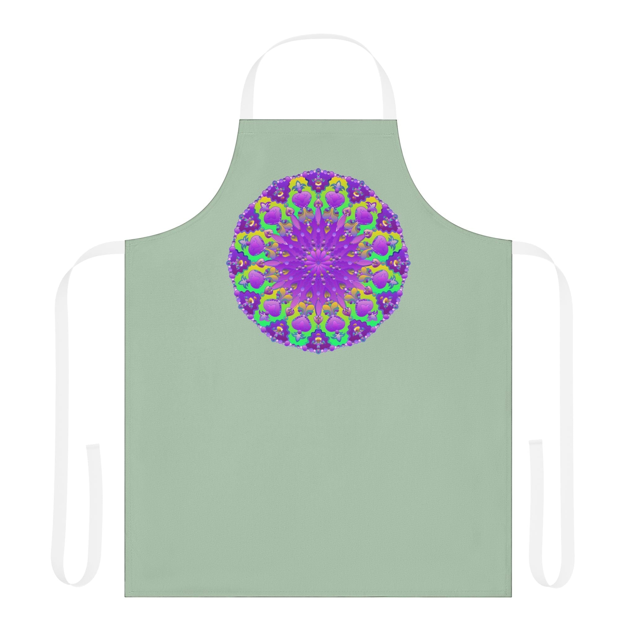 Sage Green Mandala Apron - Kitchen Art All Over Prints - Blululi