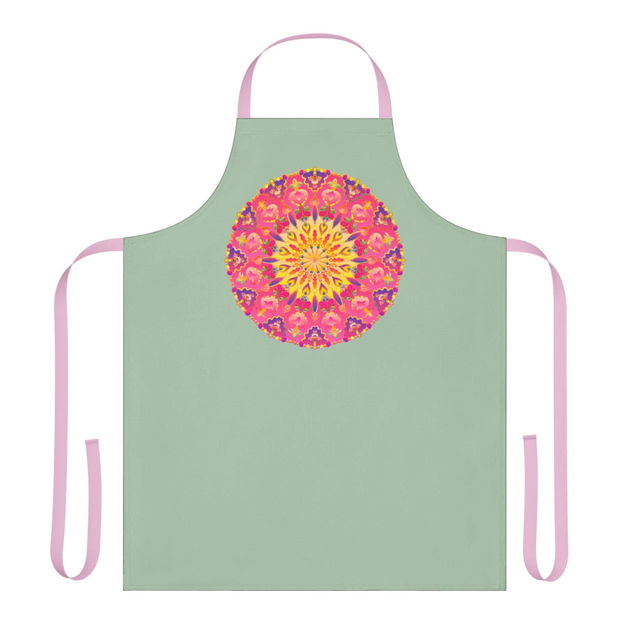 Sage Green Mandala Apron - Kitchen Art All Over Prints - Blululi