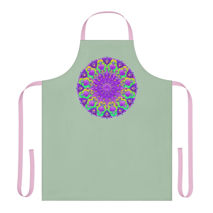 Sage Green Mandala Apron - Kitchen Art All Over Prints - Blululi