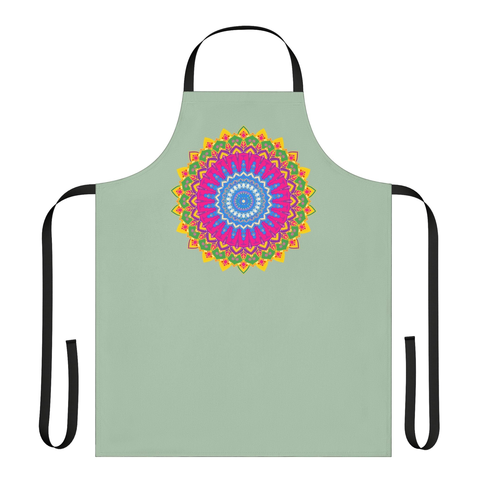 Sage Green Mandala Apron - Kitchen Art All Over Prints - Blululi