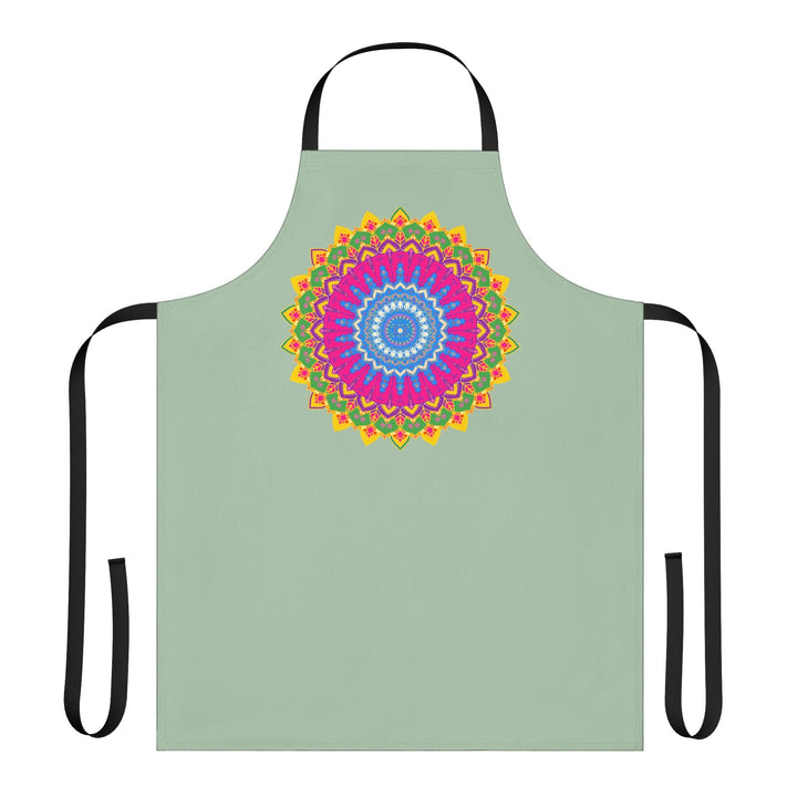 Sage Green Mandala Apron - Kitchen Art All Over Prints - Blululi