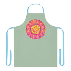 Sage Green Mandala Apron - Kitchen Art All Over Prints - Blululi
