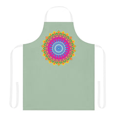 Sage Green Mandala Apron - Kitchen Art All Over Prints - Blululi