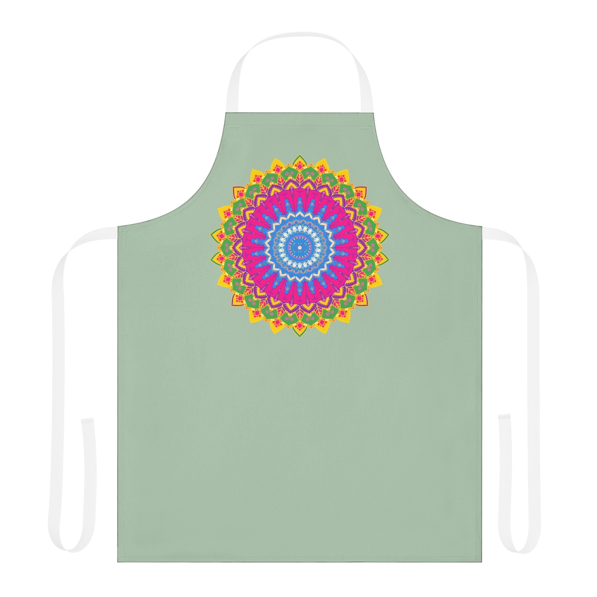 Sage Green Mandala Apron - Kitchen Art All Over Prints - Blululi