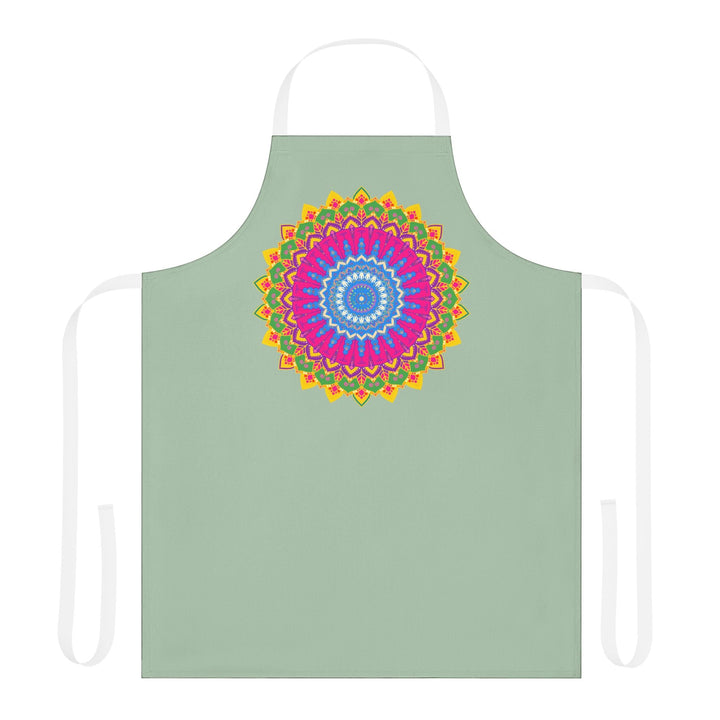 Sage Green Mandala Apron - Kitchen Art All Over Prints - Blululi