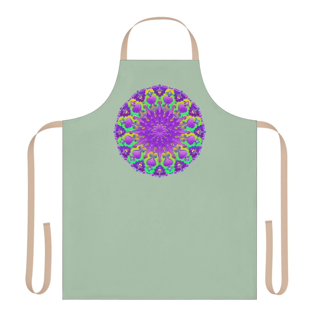 Sage Green Mandala Apron - Kitchen Art All Over Prints - Blululi