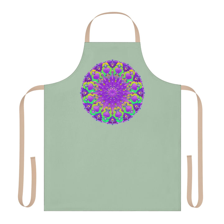 Sage Green Mandala Apron - Kitchen Art All Over Prints - Blululi