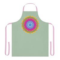 Sage Green Mandala Apron - Kitchen Art All Over Prints - Blululi