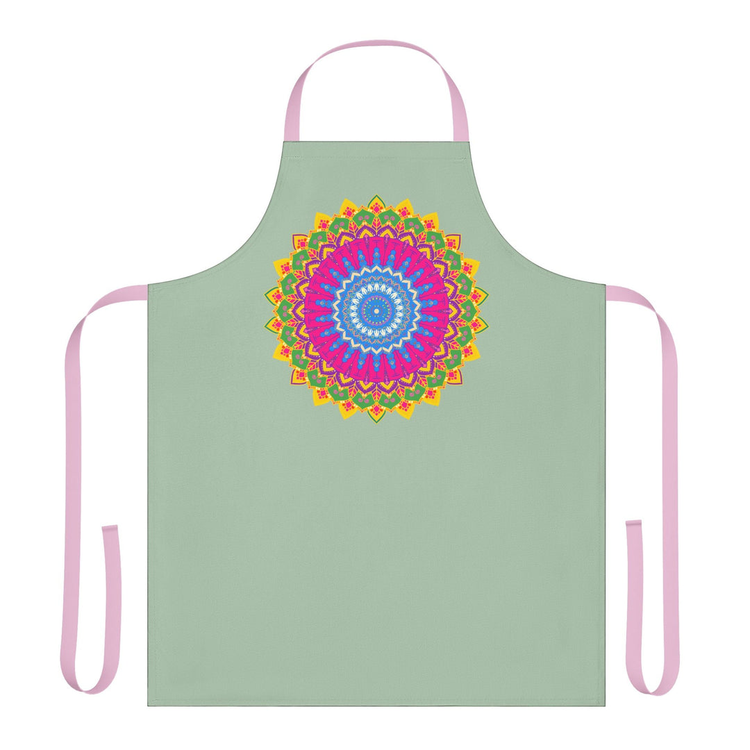 Sage Green Mandala Apron - Kitchen Art All Over Prints - Blululi