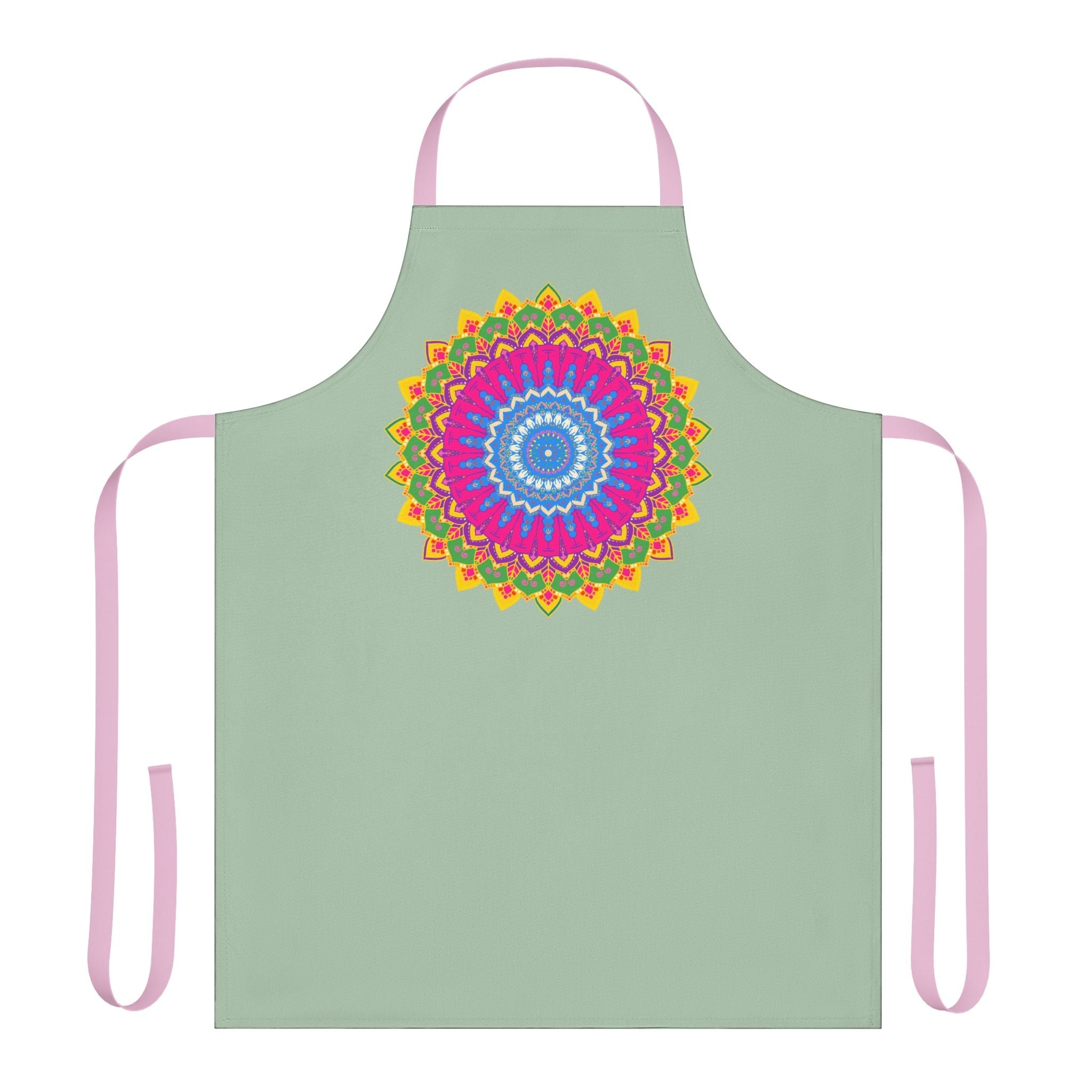 Sage Green Mandala Apron - Kitchen Art All Over Prints - Blululi